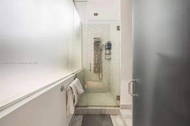 a bathroom with a shower