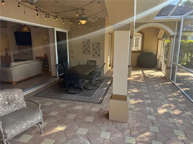 a living room with furniture