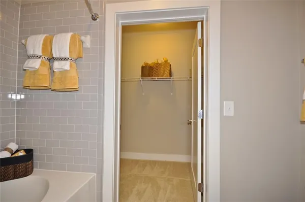 a bathroom with a bathtub