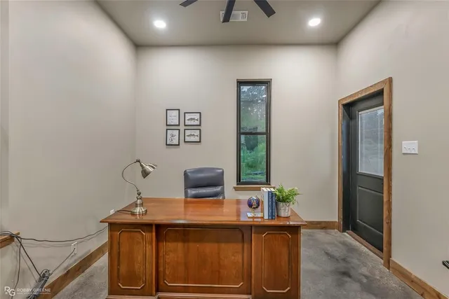 a view of a lake with outdoor space