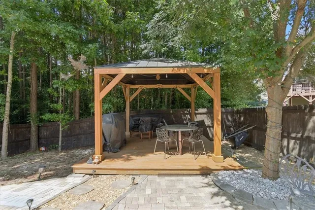 a view of outdoor space yard deck patio and outdoor seating