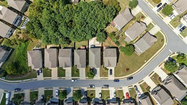 an aerial view of a building