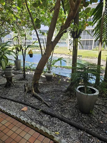 a view of a backyard of the house