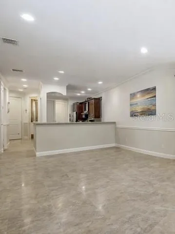 a view of a kitchen with a sink