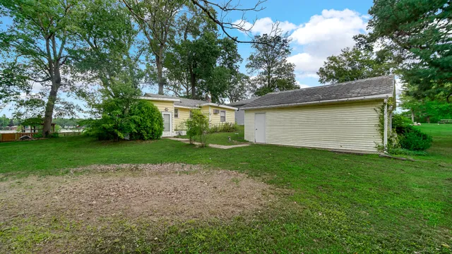 a view of house with backyard
