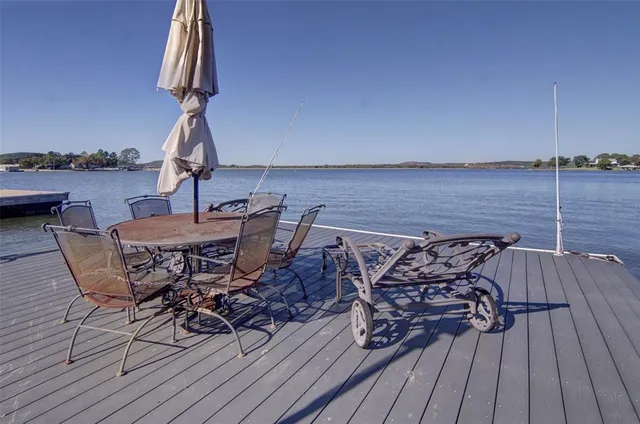 a view of a terrace with seating space