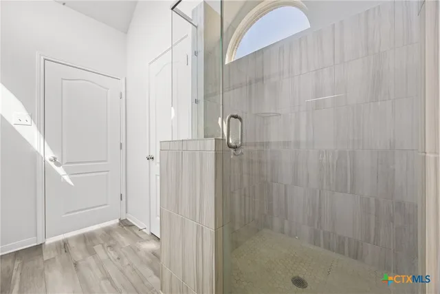 a bathroom with a shower