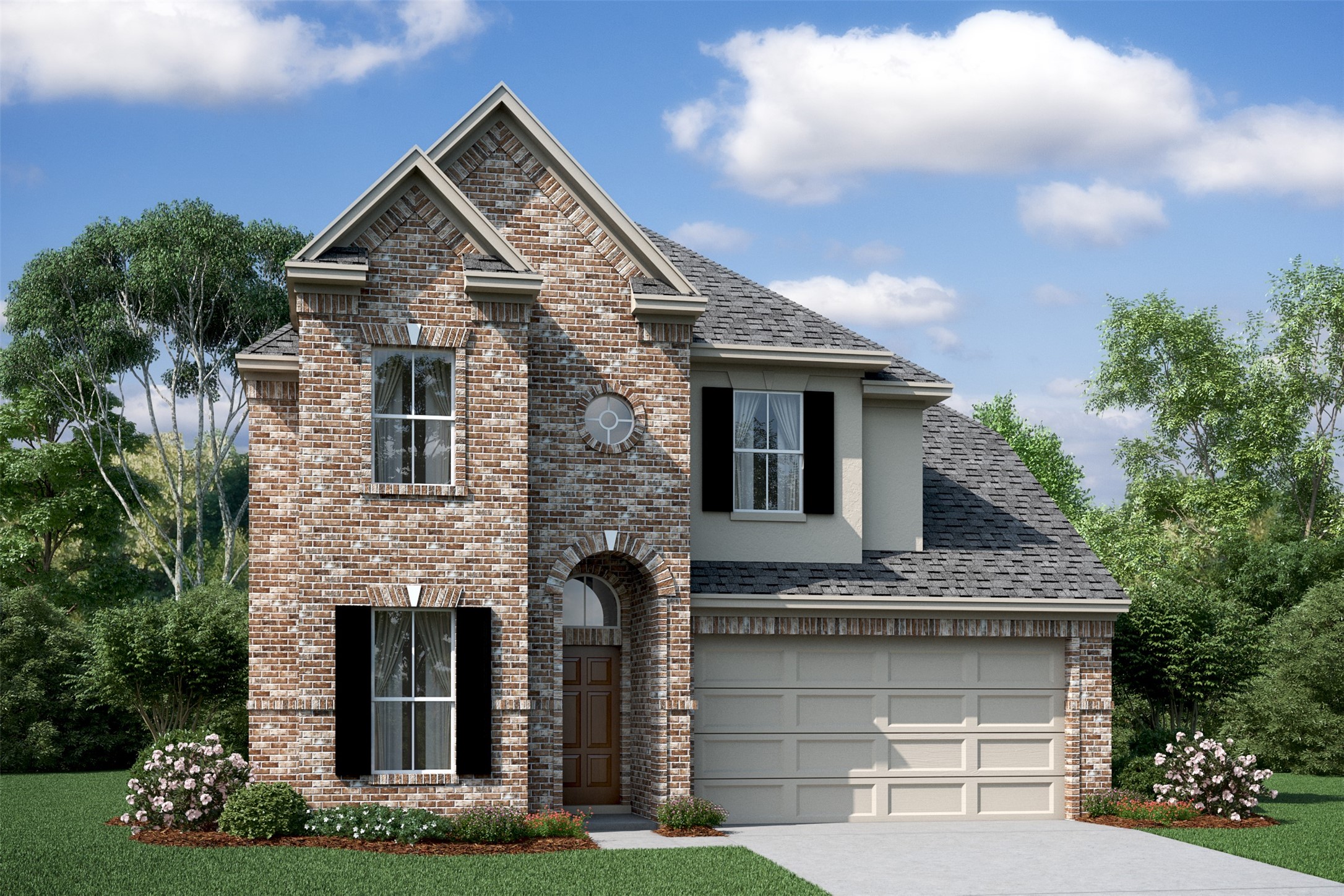 Gorgeous Ashville home design by K. Hovnanian® Homes with elevation D in beautiful Oakwood Estates. (*Artist rendering used for illustration purposes only.)