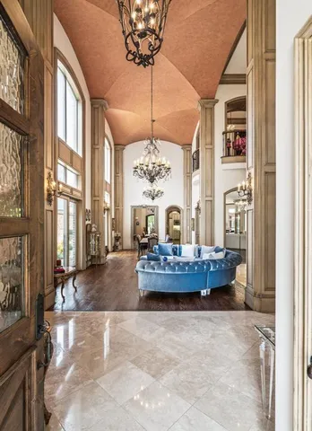 a view of living room kitchen with furniture and window