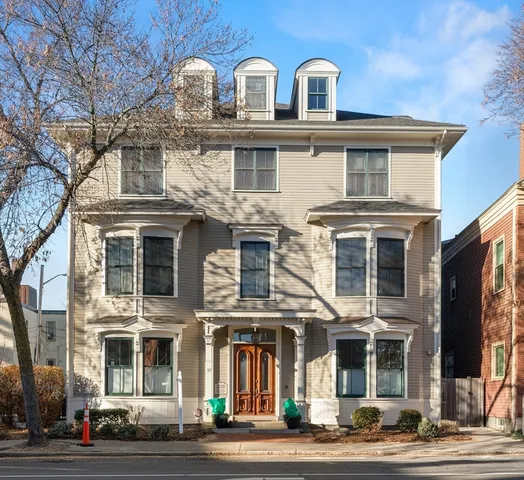 a front view of a building