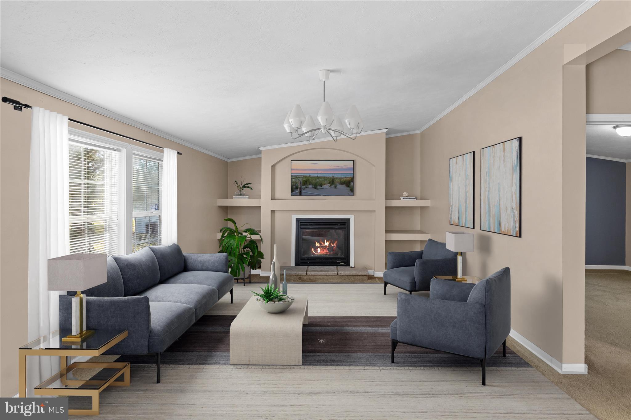 7925 Naas Road Salisbury, MD 21801 - Photo 4 of 45 Living Area w/fireplace - Virtually Staged