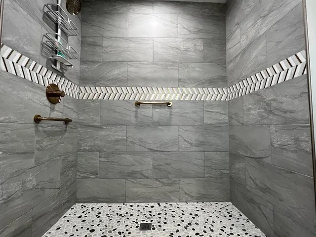 a bathroom with a shower