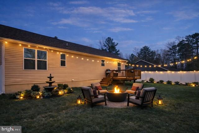 78 Rustic Lane Colonial Beach, VA 22443 - Photo 38 of 56 Cozy backyard retreat at dusk.