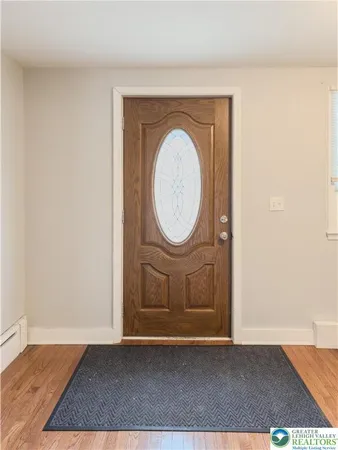 a view of a door in a room