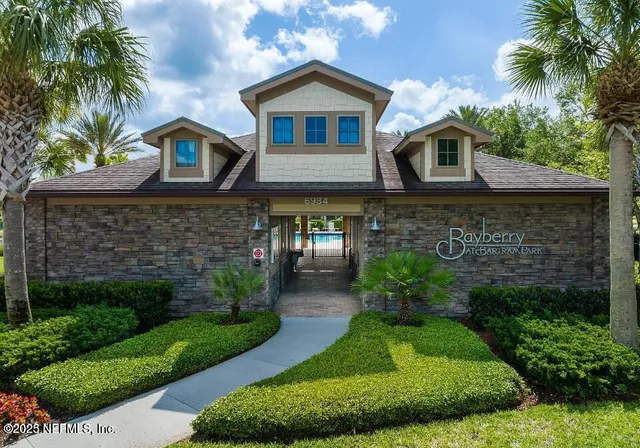 a view of a lake with houses