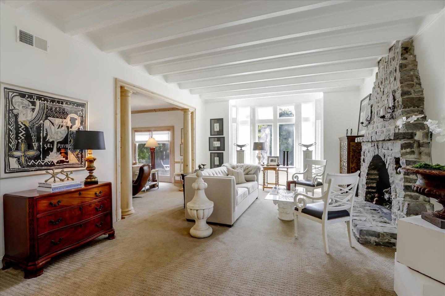 85 Clarendon Road Pacifica, CA 94044 - Photo 19 of 74 a living room with furniture and a fireplace