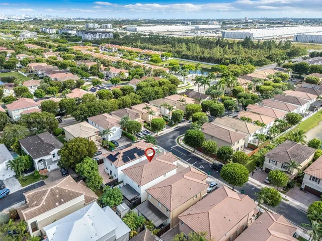an aerial view of residential building with outdoor space