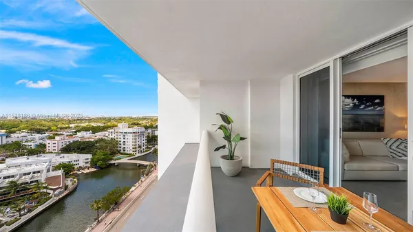 a view of a city from a balcony