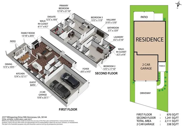 $399,900 | 2377 Whispering Drive Northwest, Kennesaw, GA 30144