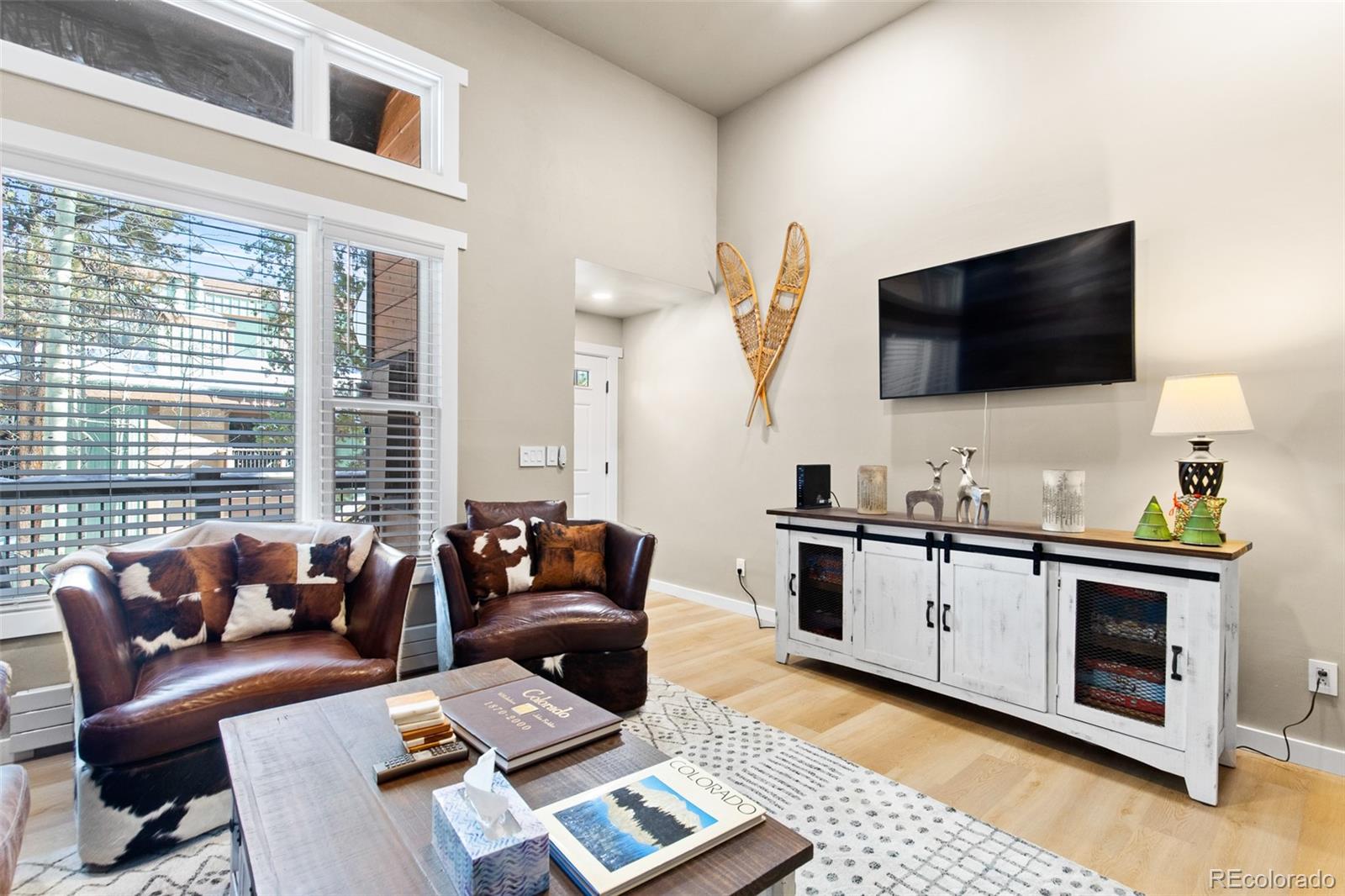 200 Primrose Path, Unit 11 Breckenridge, CO 80424 - Photo 2 of 32 a living room with furniture and a flat screen tv