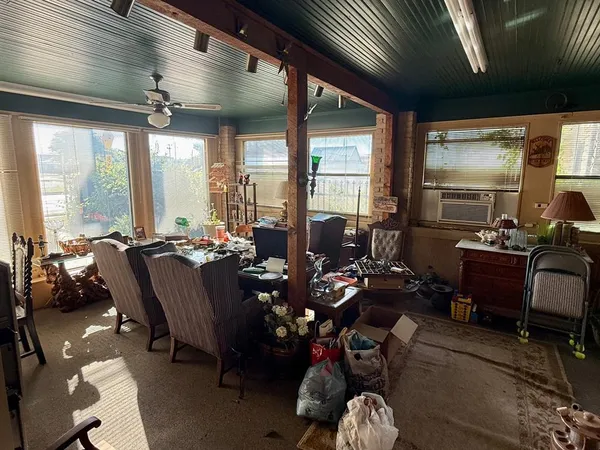 a room with furniture