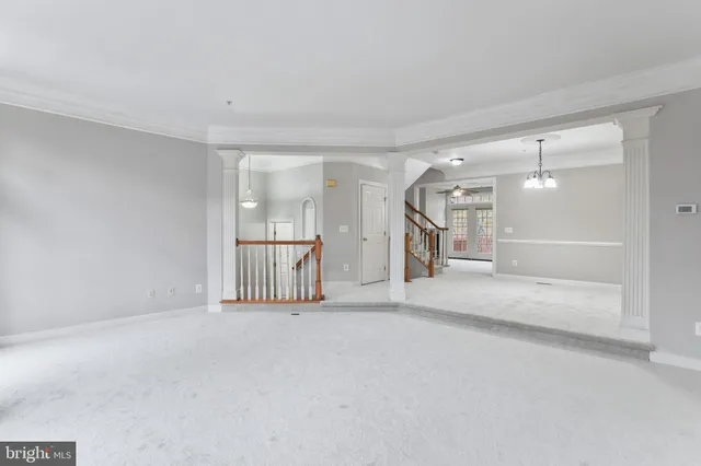 a view of a livingroom with a staircase