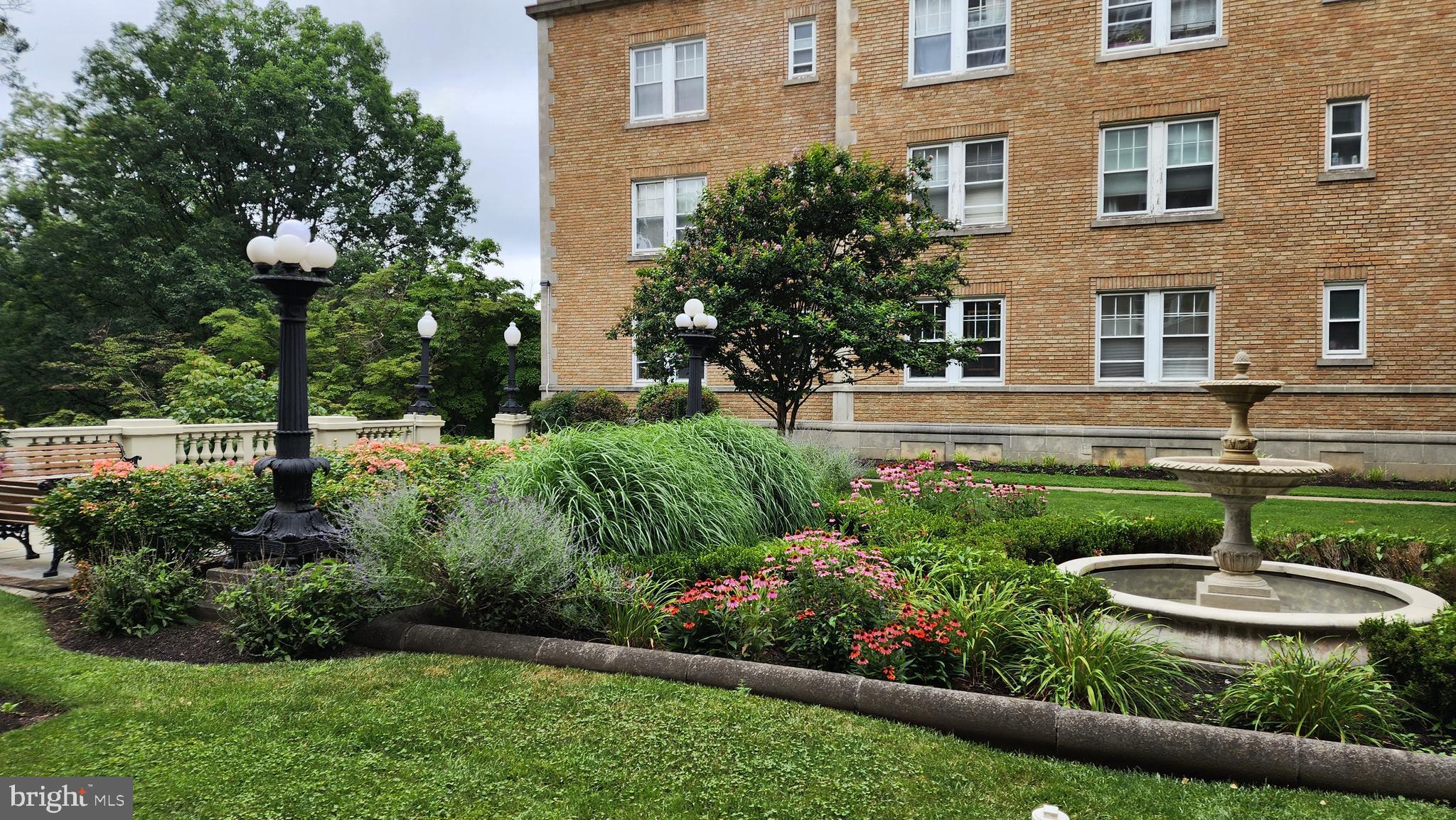 6655 McCallum Street, Unit 409 Philadelphia, PA 19119 - Photo 2 of 12 a view of a garden with plants and large trees