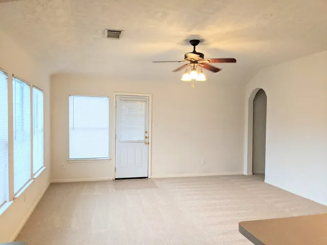 an empty room with a window