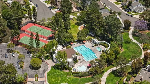 an aerial view of a house