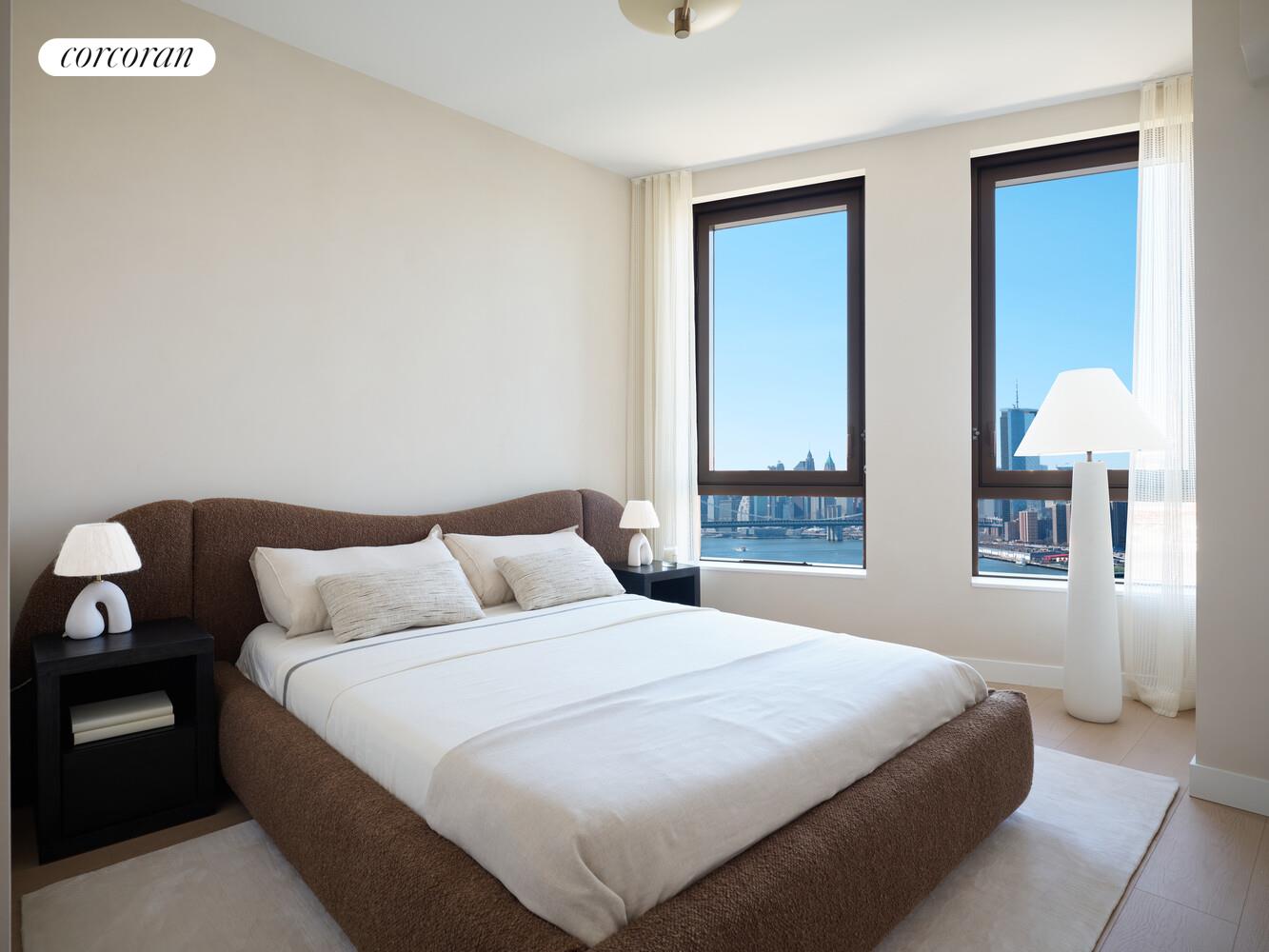 482 Kent Avenue, Unit PHB Brooklyn, NY 11249 - Photo 6 of 28 a bedroom with a bed and a window