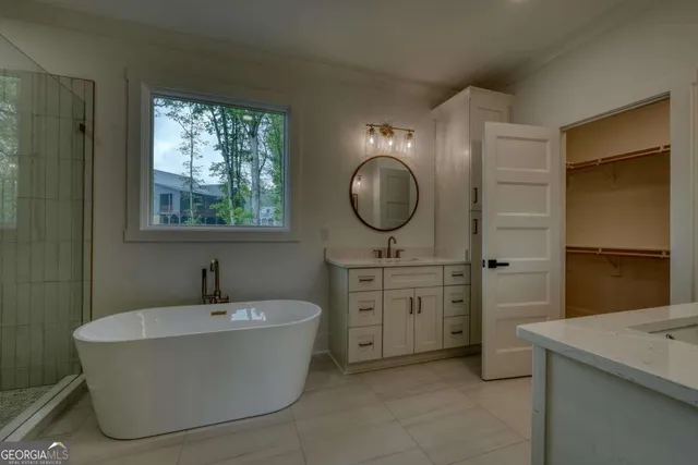 a view of a pathway with a bench