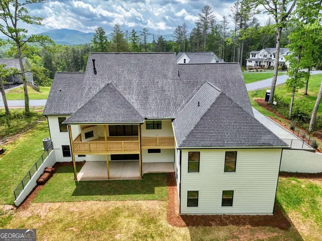 a view of a city from a living room