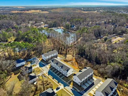 an aerial view of multiple house