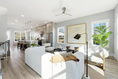 a view of a park with slide