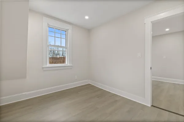 an empty room with a window