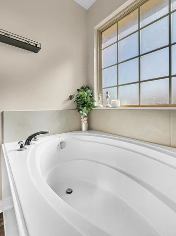 a bathroom with a tub