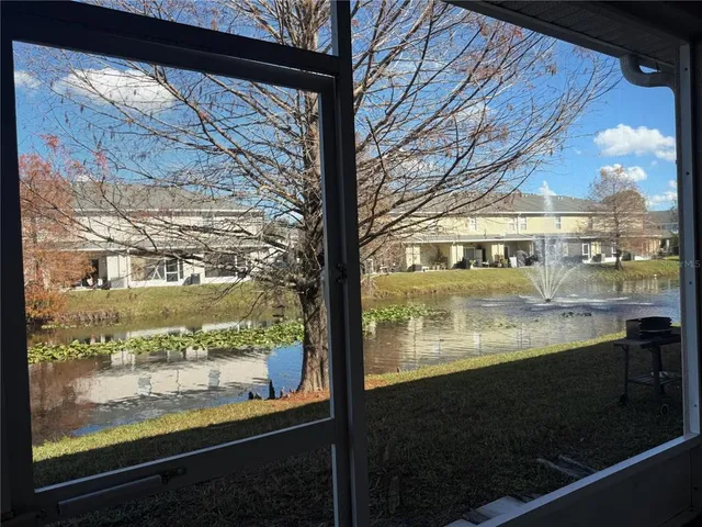 a view of a glass door