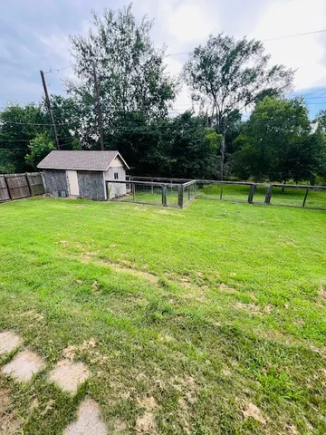 a view of a trees in a yard