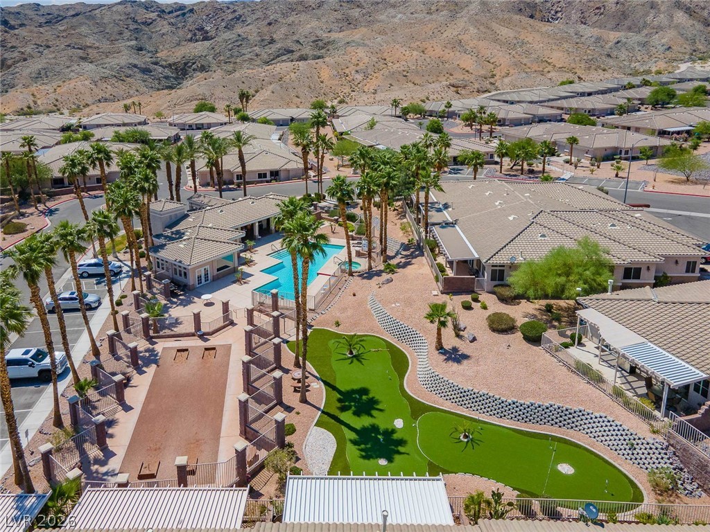 3350 Pheasant Canyon Way, Unit 1008 Laughlin, NV 89029 - Photo 64 of 80 Aerial perspective of of the gated Quail Ridge Community with the Clubhouse, Pool, Putting Green, and Horseshoe Court.