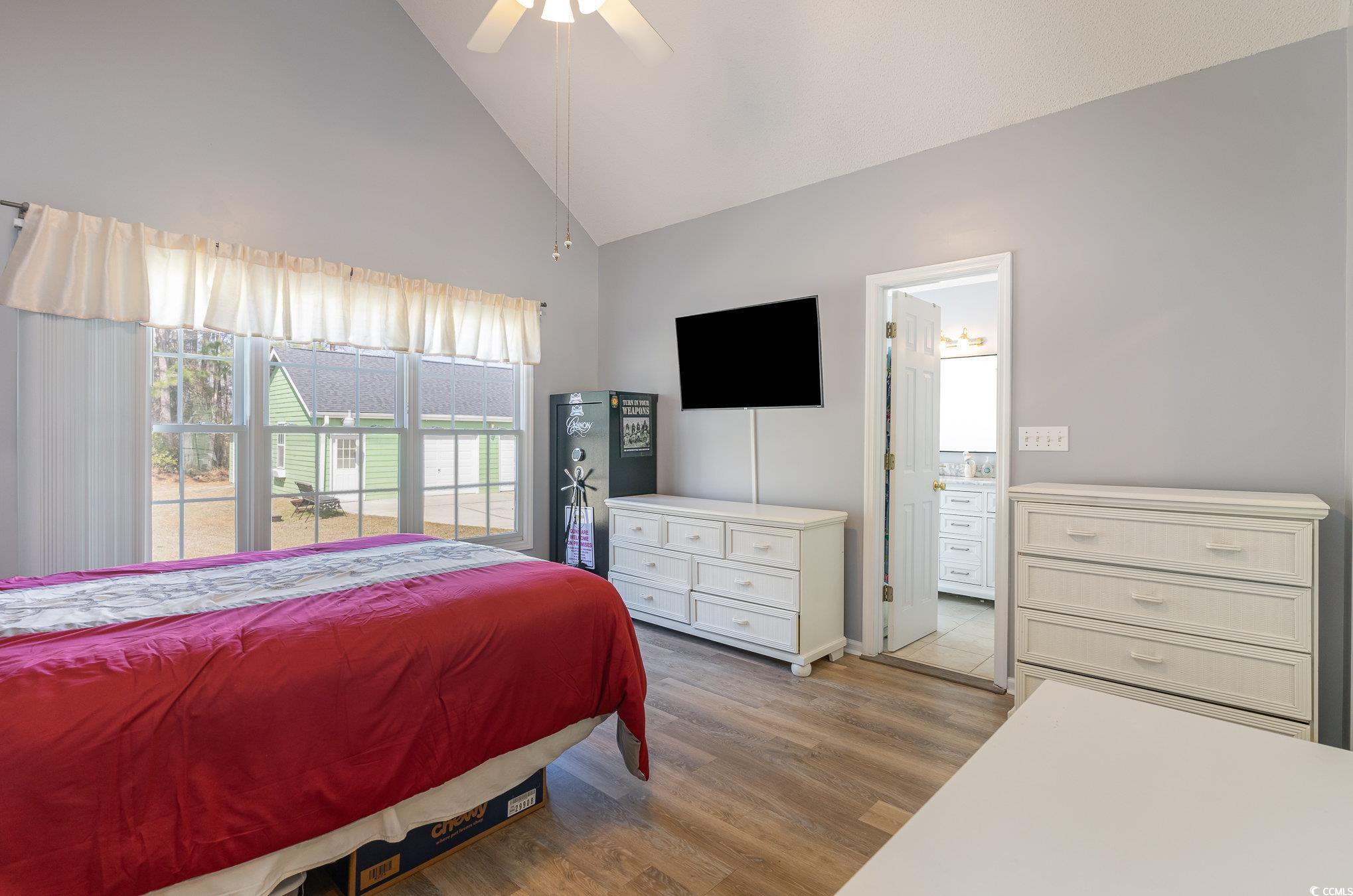354 Deer Run Avenue Georgetown, SC 29440 - Photo 13 of 32 Bedroom with ceiling fan, high vaulted ceiling, an