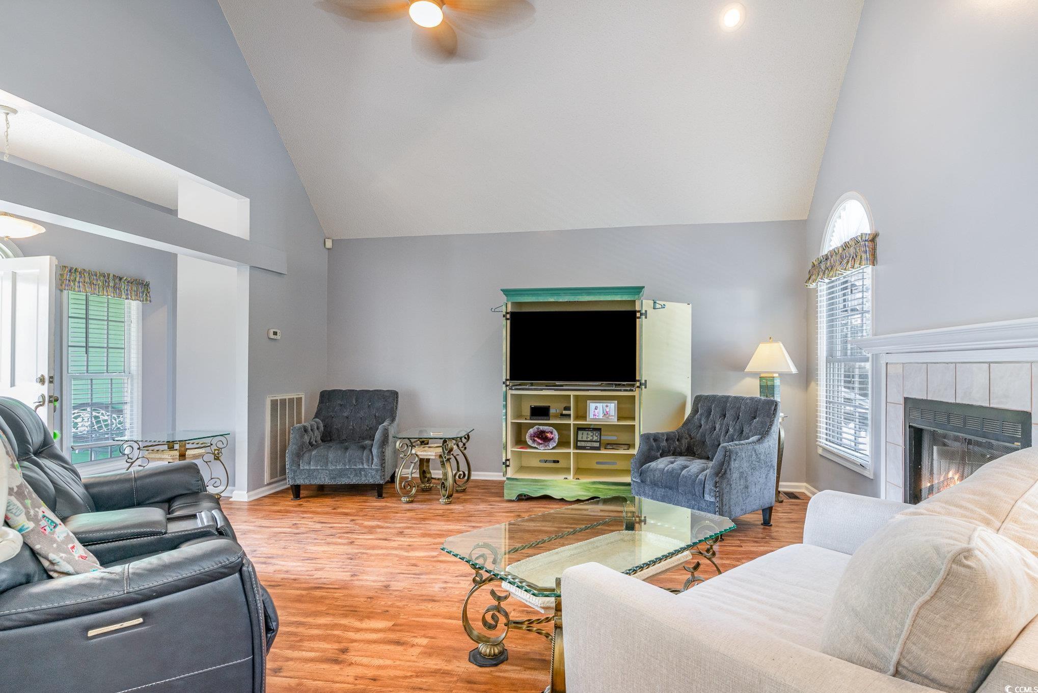 354 Deer Run Avenue Georgetown, SC 29440 - Photo 4 of 32 Living area with baseboards, high vaulted ceiling,