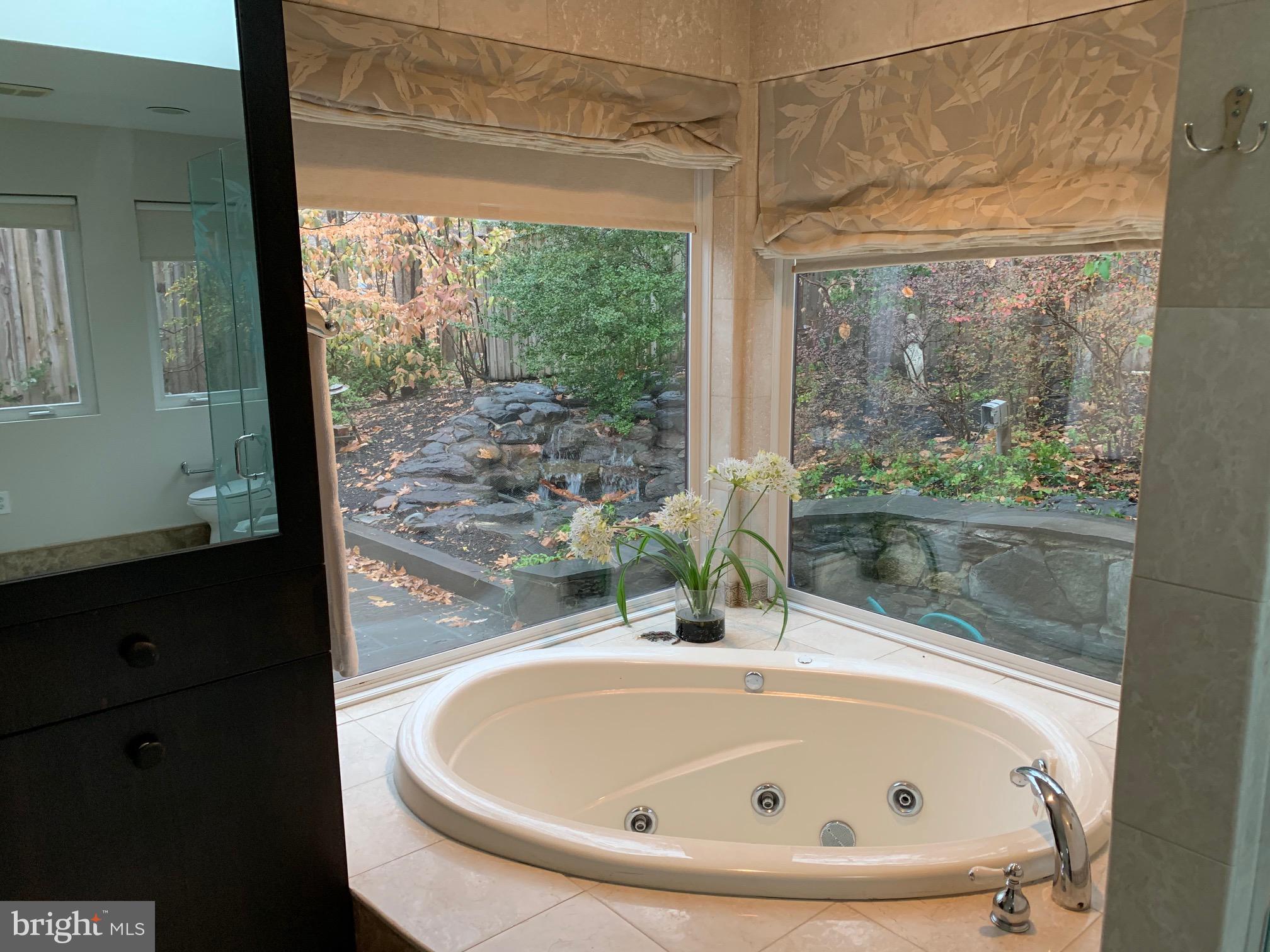 6313 Valley Road Bethesda, MD 20817 - Photo 17 of 21 Jetted Soaking Tub with peaceful waterfa;;