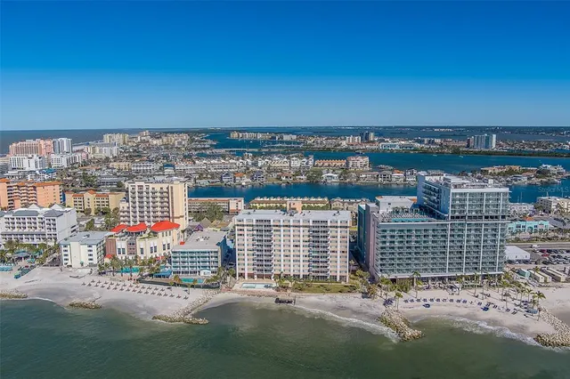 a view of a city with ocean view