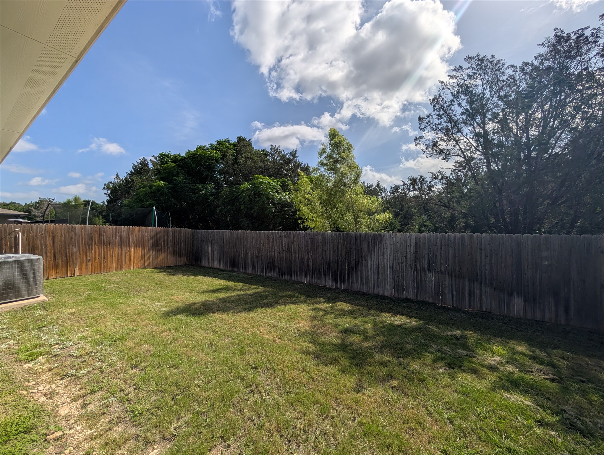 261 Century Plant Road Leander, TX 78641 - Photo 22 of 25 An enclosed grassy yard with mature trees offers a private outdoor retreat.
