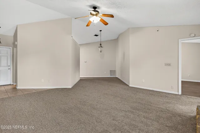 a view of a chandelier fan