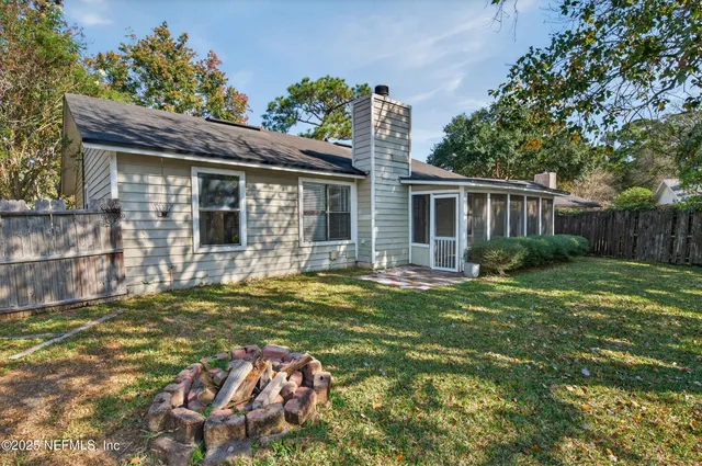 a backyard of a house