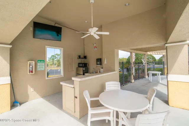 a view of a lake with an outdoor space