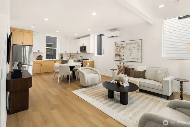 a living room with furniture