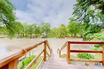 a view of lake from balcony