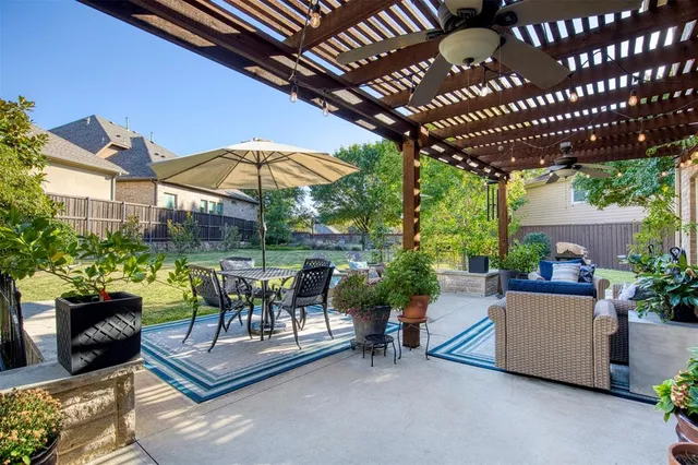 a view of porch with seating space